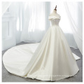 One shoulder wedding dress pengpeng Princess slim  simple tailed Satin Wedding Dress